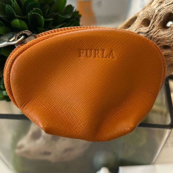 Furla orange leather coin purse small - Picture 1 of 4